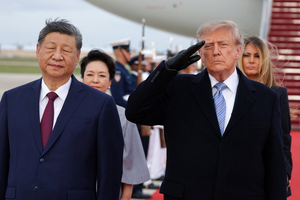 Trump recebe XI Jinping em Washington — Foto: Jonathan Ernst/Reuters