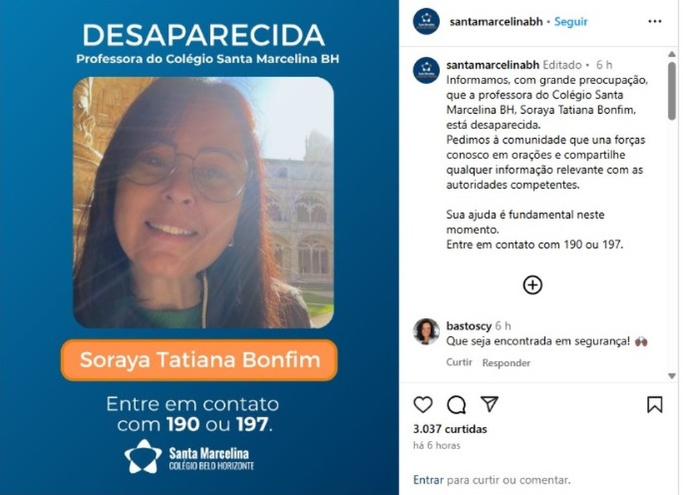 A professora trabalhava em um colégio particular em BH — Foto: Redes Sociais