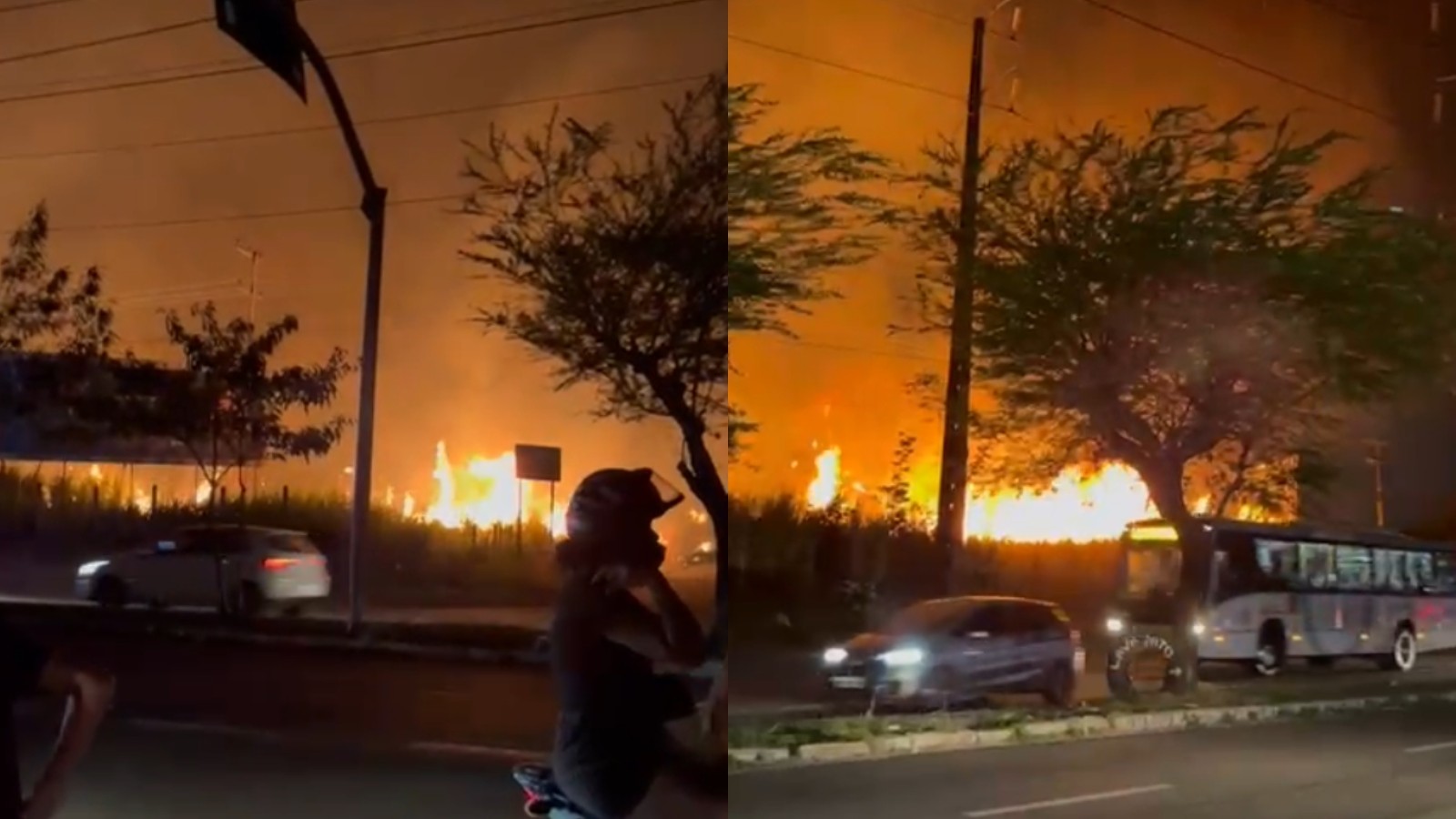 Incêndio atinge área de vegetação ao lado de UPA no bairro José Walter, em Fortaleza