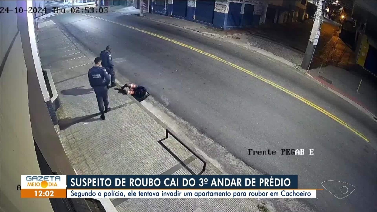 Suspeito de roubo cai do 3º andar de prédio em Cachoeiro de Itapemirim