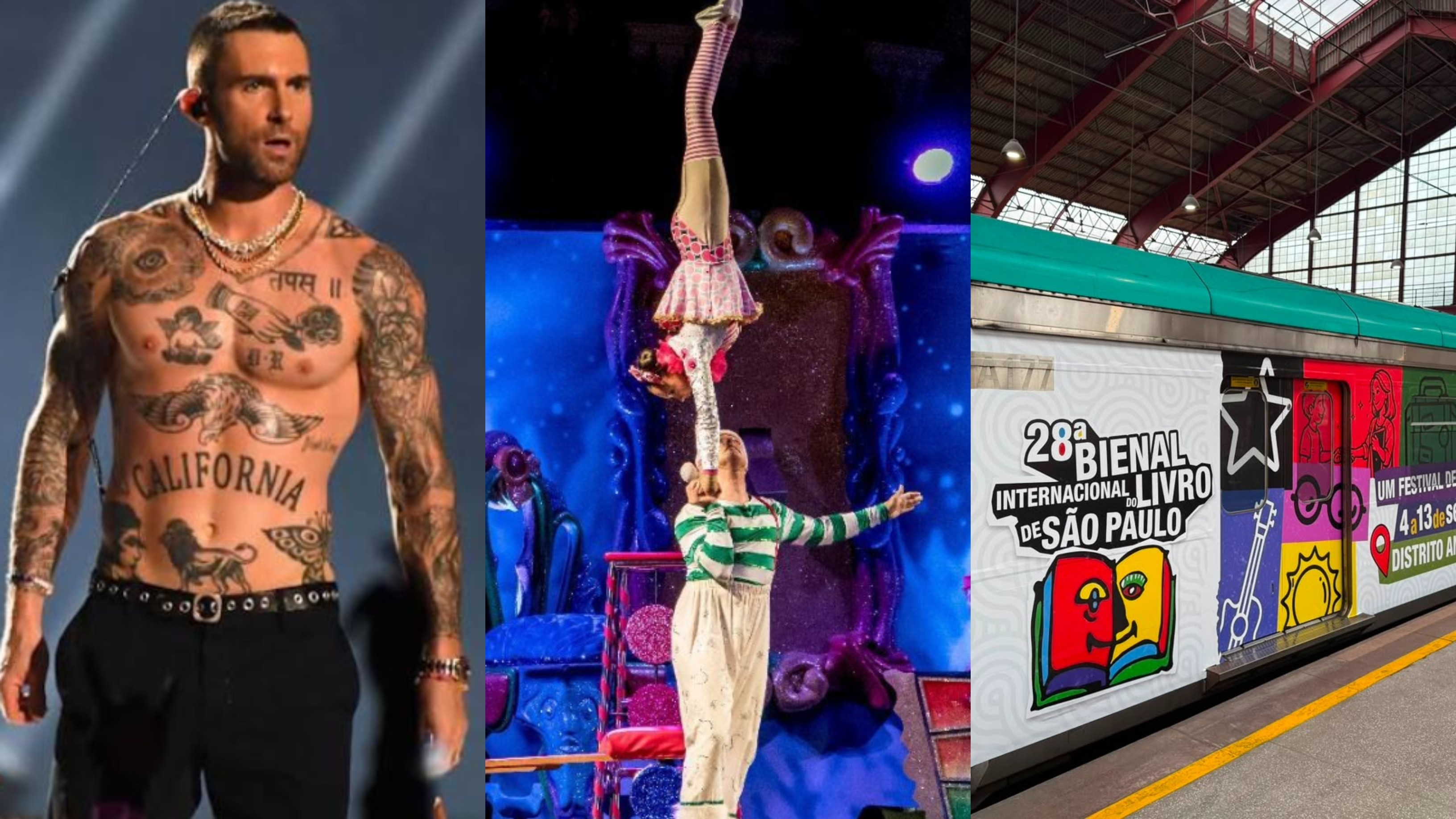 Bienal do Livro, Maroon 5, Festa de San Gennaro e Cirque du Soleil; veja o que fazer em SP
