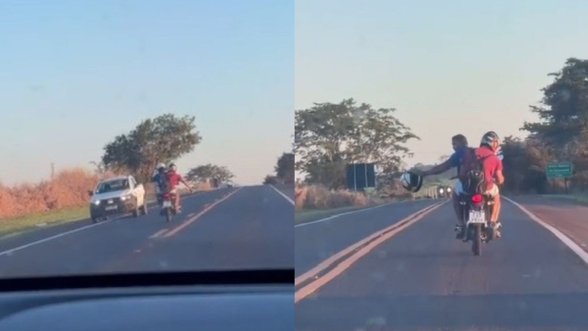 VÍDEO: motociclista é flagrado em zigue-zague, invadindo contramão e tirando capacete em Araçatuba