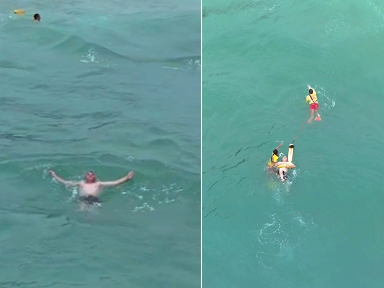 Banhista arrastado por correnteza tem resgate filmado por drone no litoral de SP; VEJA