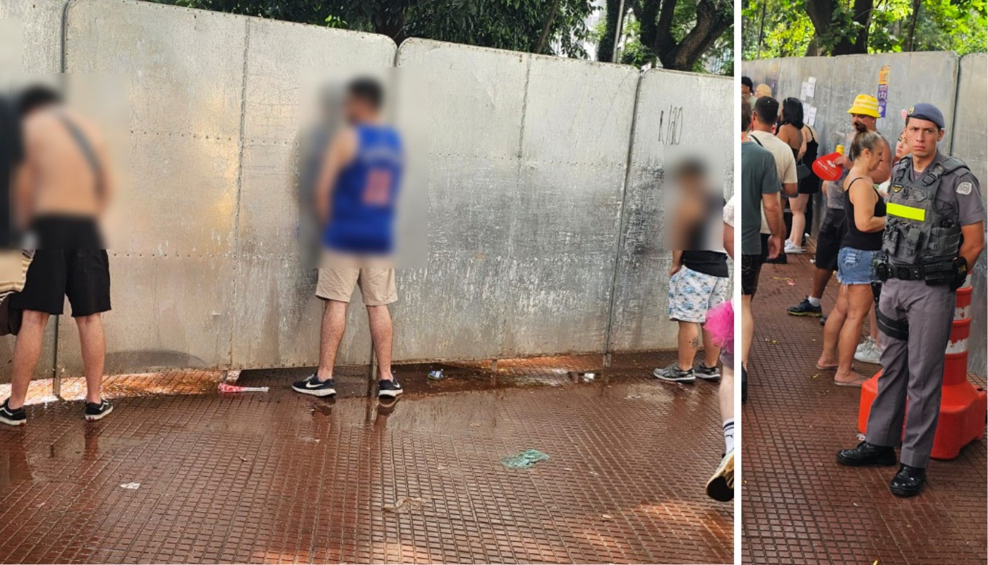 Foliões circulam com dificuldade e centro de SP vira banheiro a céu aberto durante blocos de rua no sábado de Carnaval