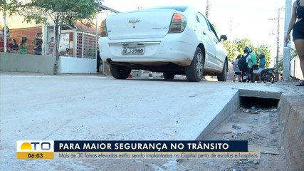 Mais de 30 faixas elevadas são instaladas em Palmas