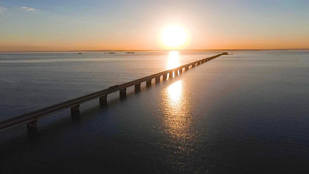 Ponte Hélio Serejo, no Rio Paraná, em Presidente Epitácio (SP) — Foto: Assessoria de Imprensa/Prefeitura de Presidente Epitácio (SP)