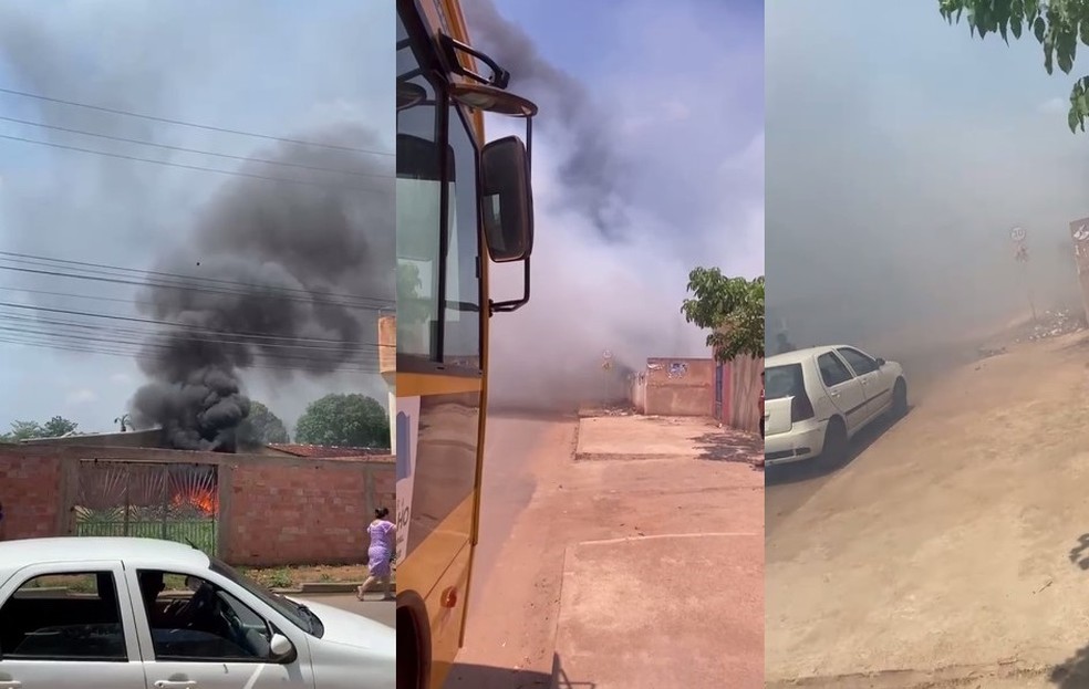 Incêndio em terreno de Porto Velho — Foto: Reprodução