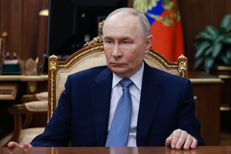 Presidente da Rússia, Vladimir Putin. Foto de fevereiro de 2026. — Foto: Sputnik/Vyacheslav Prokofyev/Pool via REUTERS