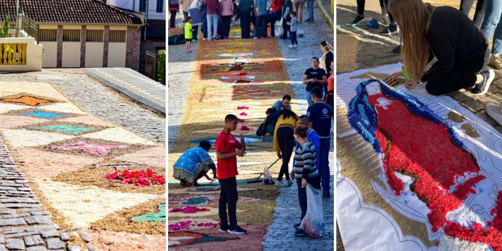 FOTOS: Veja os tapetes de Corpus Corpus Christi no Sul de Minas