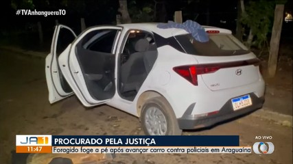 Foragido da Justiça foge a pé após colidir carro em viatura policial em Araguaína