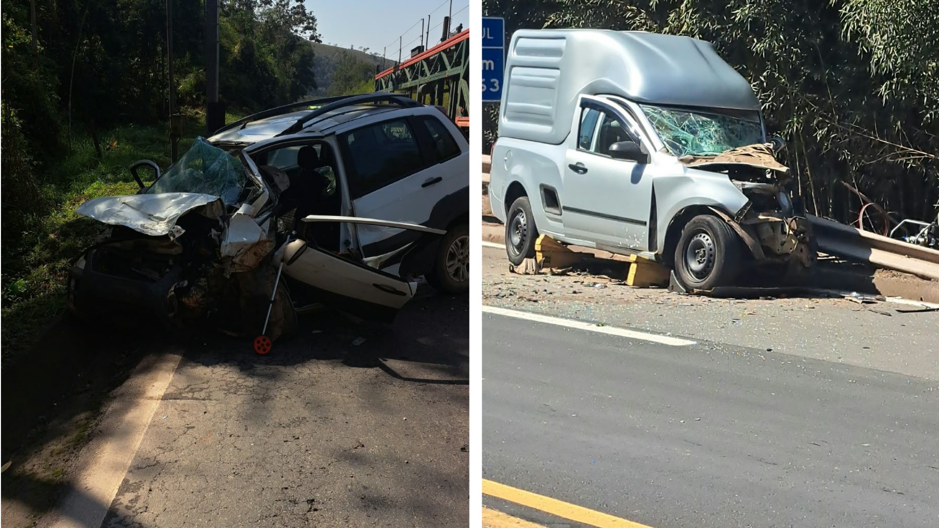 Batida de frente entre dois carros deixa um morto e um ferido grave na BR-040