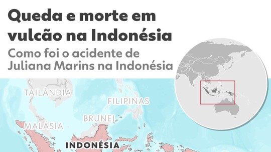 INFOGRÁFICO: veja como foi queda de brasileira achada morta em vulcão na Indonésia