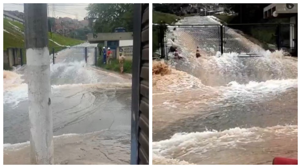 Adutora rompe na quinta na Zona Norte de São Pulo — Foto: Reprodução/TV Globo