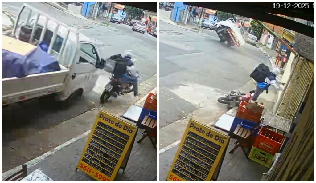 VÍDEO: entregador escapa por segundos de ser atropelado por caminhão desgovernado em SP
