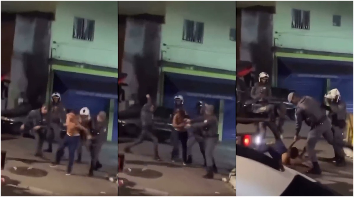 Vídeo mostra PMs agredindo homem após baile de rua na região do Jabaquara, Zona Sul de SP
