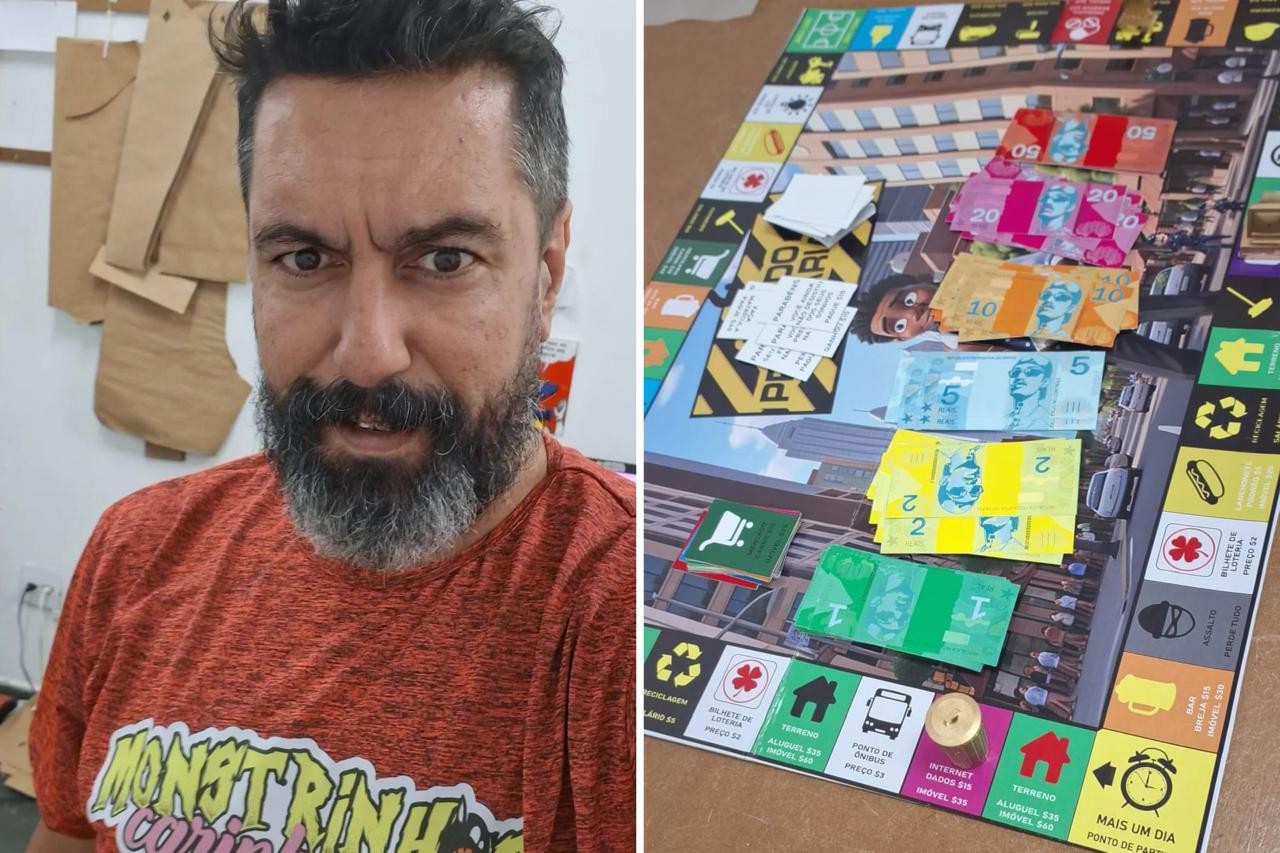 Pagar aluguel, pegar ônibus e fazer 'bico': designer cria jogo de tabuleiro que representa rotina de trabalhadores brasileiros