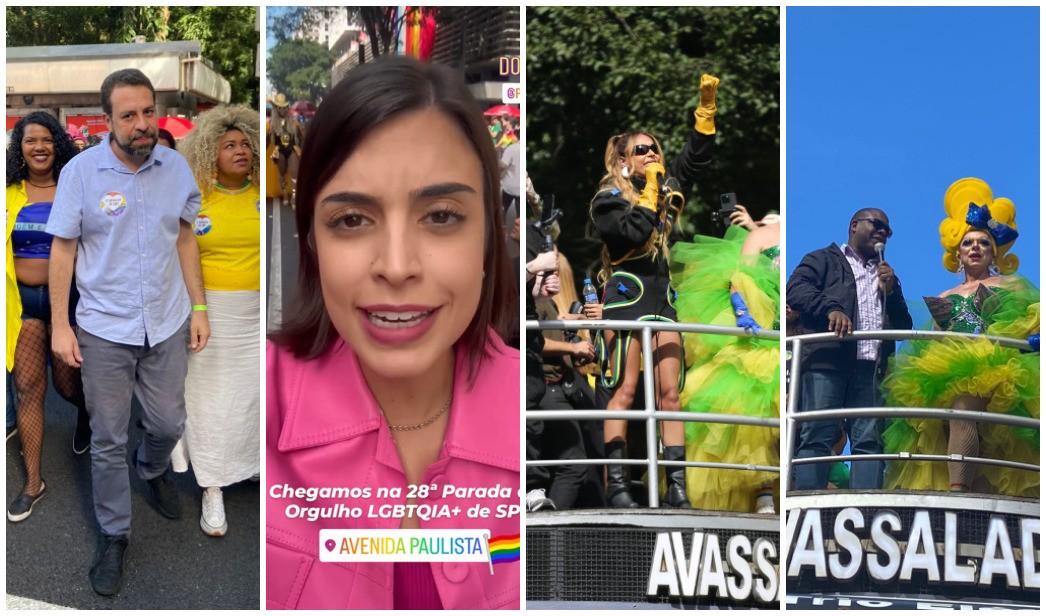 Pré-candidatos vão à Parada do Orgulho LGBT+ em SP e criticam ausência do prefeito Ricardo Nunes no evento