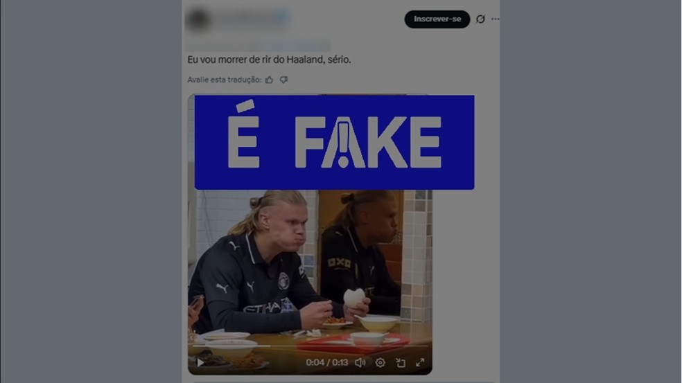 &Eacute; #FAKE que v&iacute;deo mostre Haaland se assustando com espelho &mdash; Foto: Reprodu&ccedil;&atilde;o