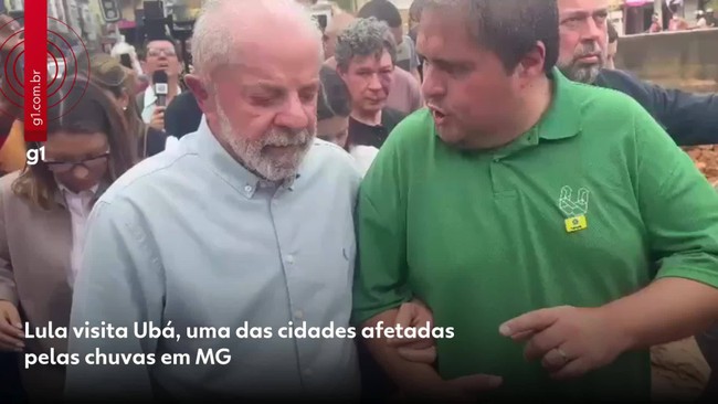 Lula visita Ubá, uma das cidades afetadas pelas chuvas em MG