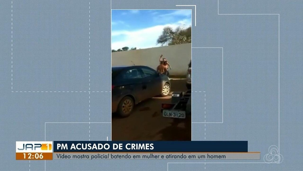 Vídeo mostra policial batendo em mulher e atirando em um homem, em Macapá