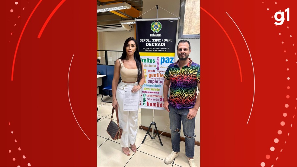 Luanna Isabelly registra ocorrência ao lado do advogado Diego Cândido — Foto: Arquivo pessoal