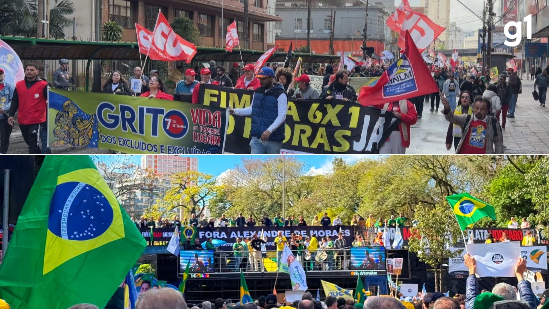Atos no 7 de Setembro levam reivindicações sociais e protestos políticos às ruas de Porto Alegre