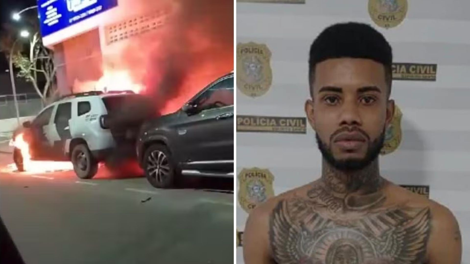 VÍDEO: homem que fez dancinha antes de colocar fogo e explodir viatura da PM é preso no ES