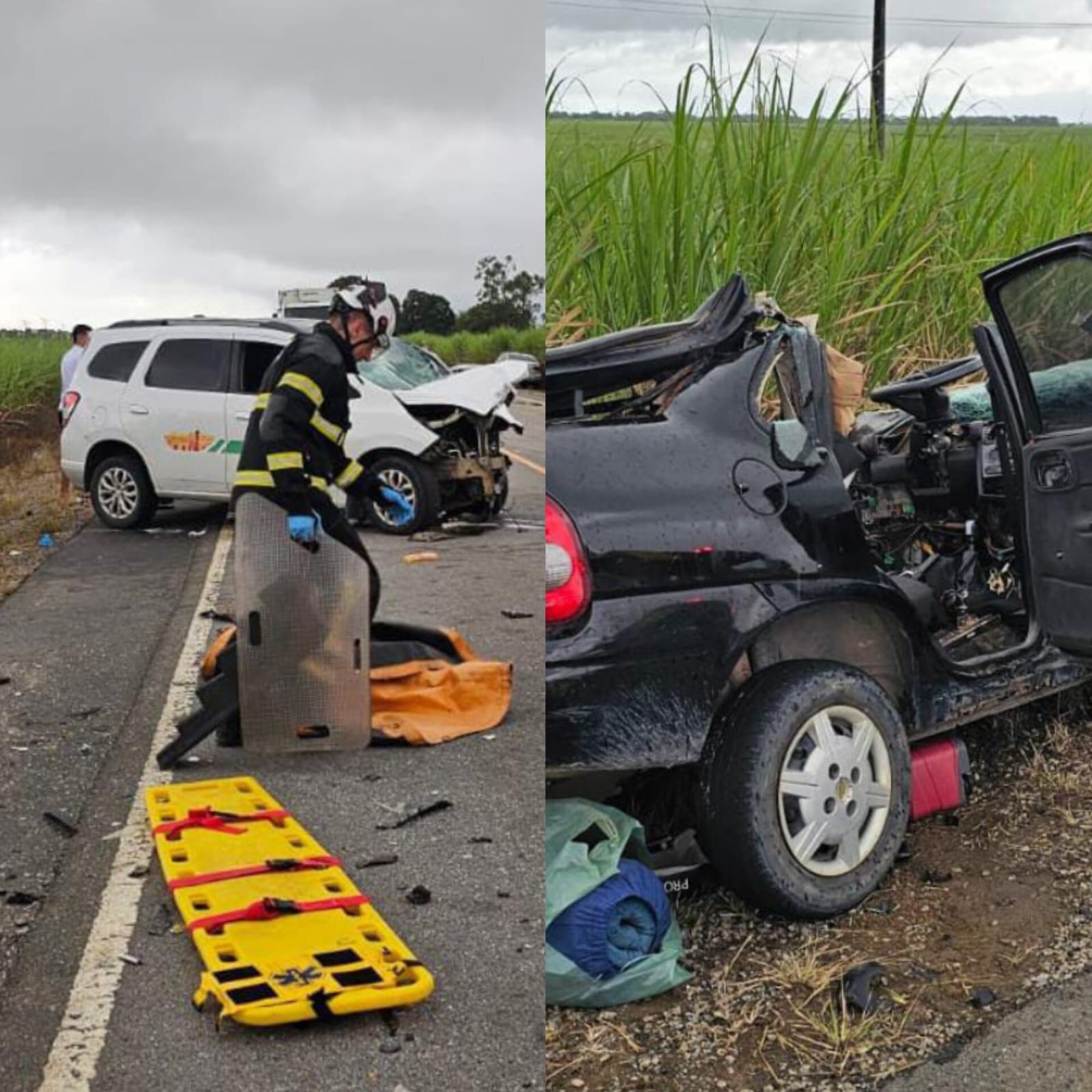 Acidente com táxi deixa dois homens presos às ferragens em Marechal Deodoro, AL
