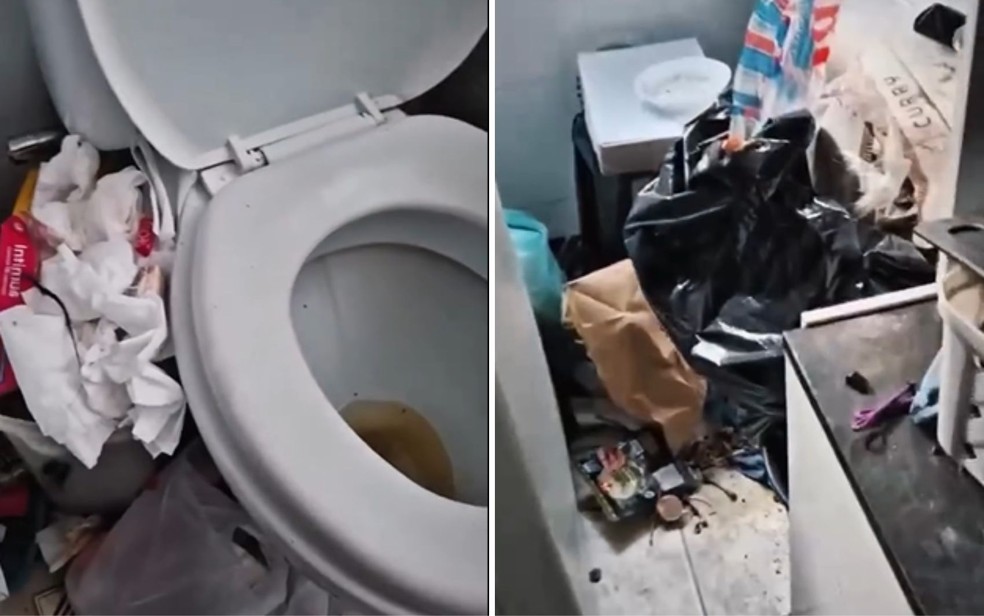 Apartamento foi encontrado com lixo e roupas jogadas por toda parte � Foto: Reprodu��o/Instagram de Jos� Roberto Conselheiro