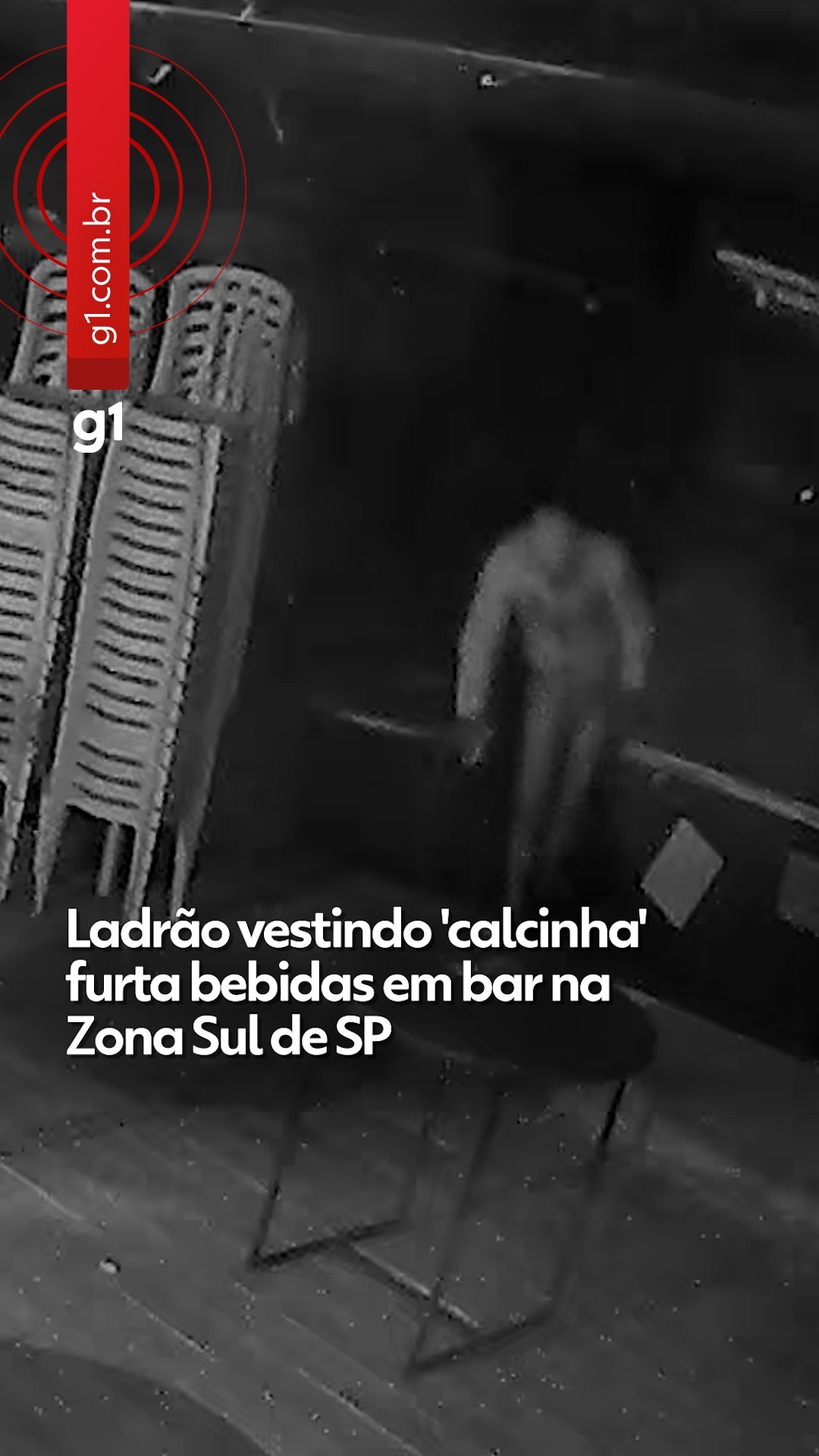 VÍDEO: ladrão vestindo apenas calcinha e blusa furta bebidas em bar na Zona Sul de SP