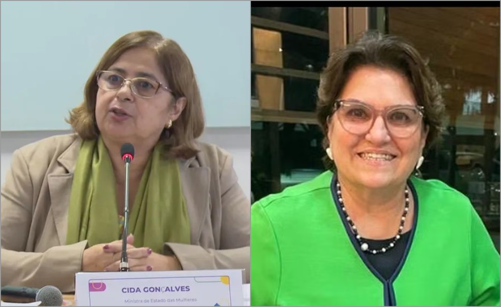 À Esquerda, Cida Gonçalves; à direita, Márcia Lopes — Foto: Reprodução