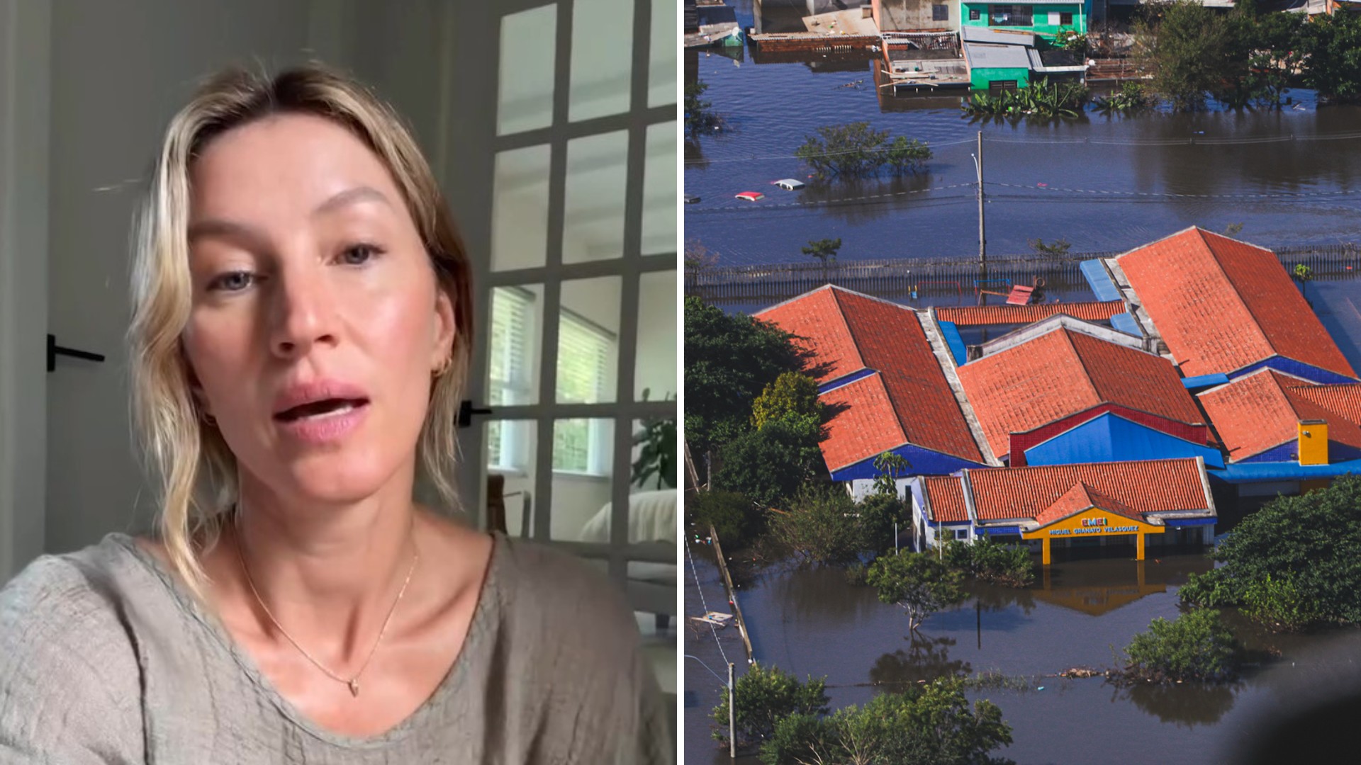 Gisele Bündchen destina R$ 9 milhões para recuperar escolas atingidas pela enchente em Porto Alegre