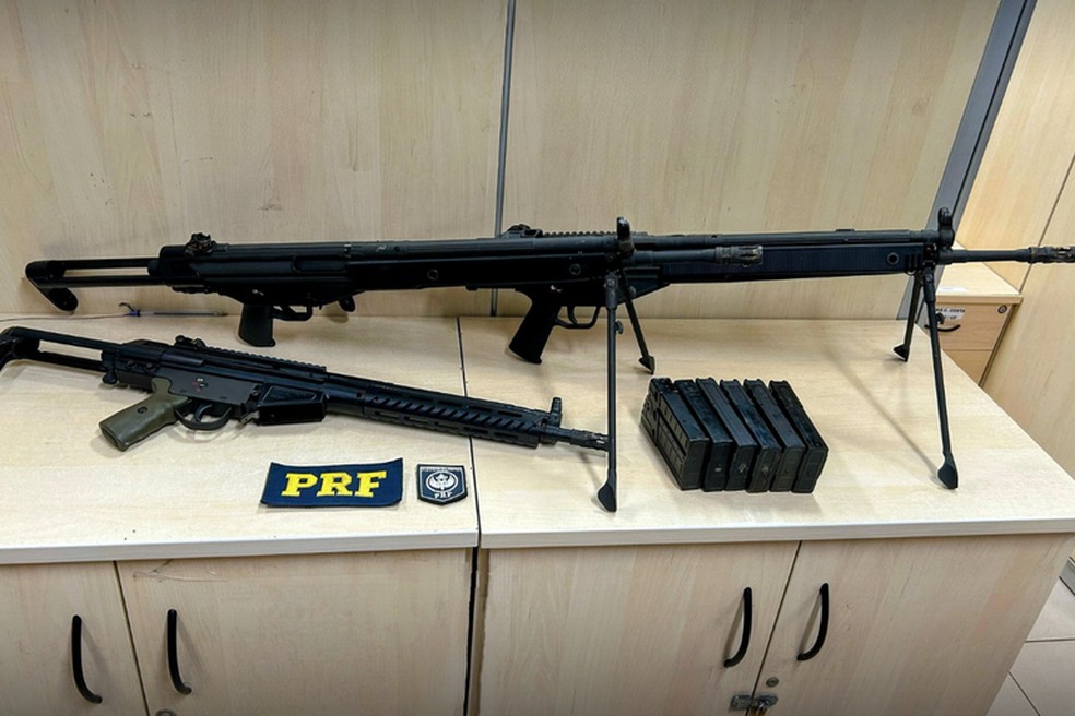 Fuzis apreendidos pela PRF em Roraima