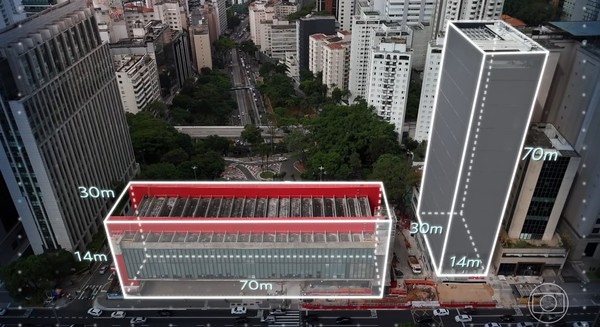 Comparação entre os prédios do MASP — Foto: Reprodução/TV Globo