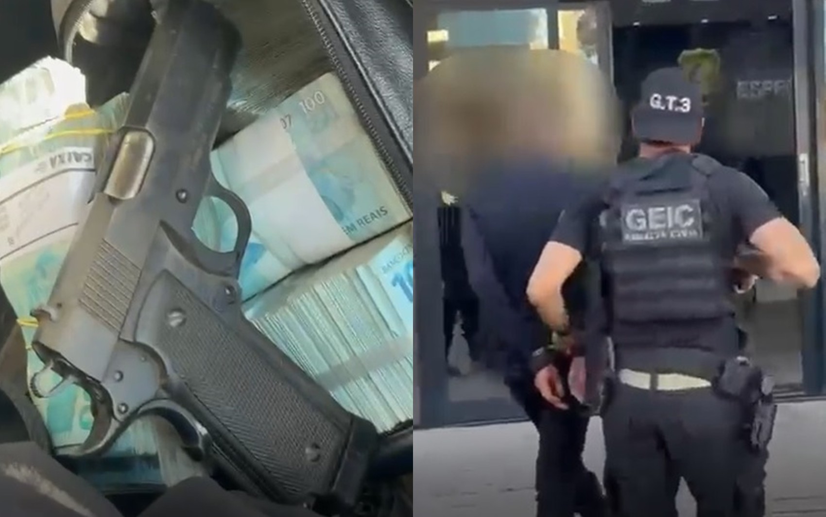 Homem é preso transportando meio milhão dentro de bolsa, em Goiás; vídeo
