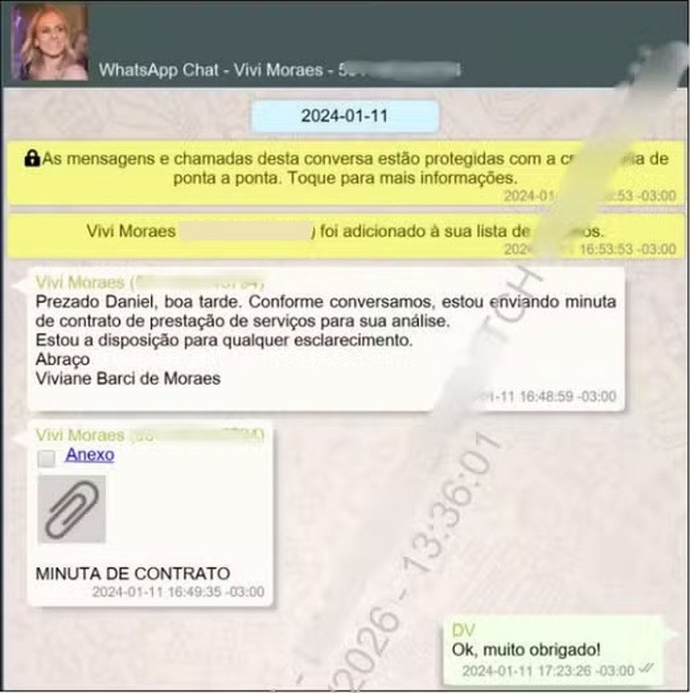 Moraes modificou contrato de R$ 130 milhões entre escritório de sua esposa e Vorcaro. — Foto: Reprodução