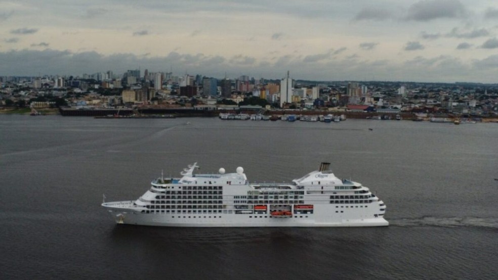 Temporada de cruzeiros: primeiro navio do ano chegará ao Amazonas com mais de 1,2 mil turistas — Foto: Amazonastur