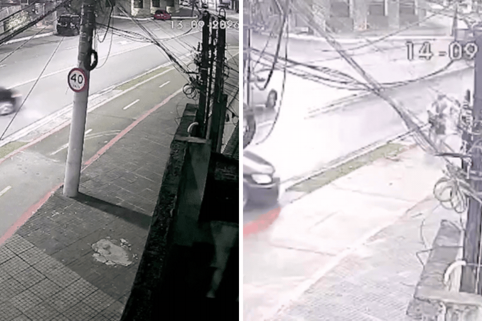 VÍDEO: Curva em avenida do interior de SP registra acidentes em dias seguidos; carro já atingiu ciclista