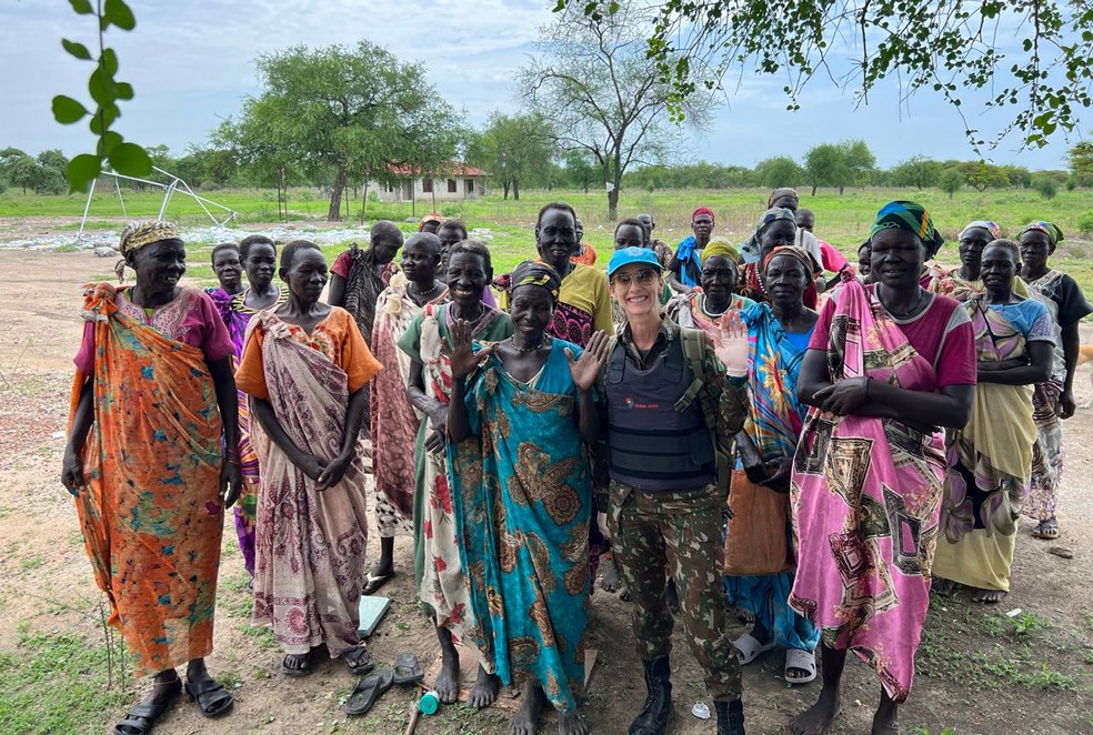 Renata diz que o povo do Sudão do Sul a recepciona muito bem quando sabem que ela é brasileira — Foto: Arquivo Pessoal/Renata Monteiro