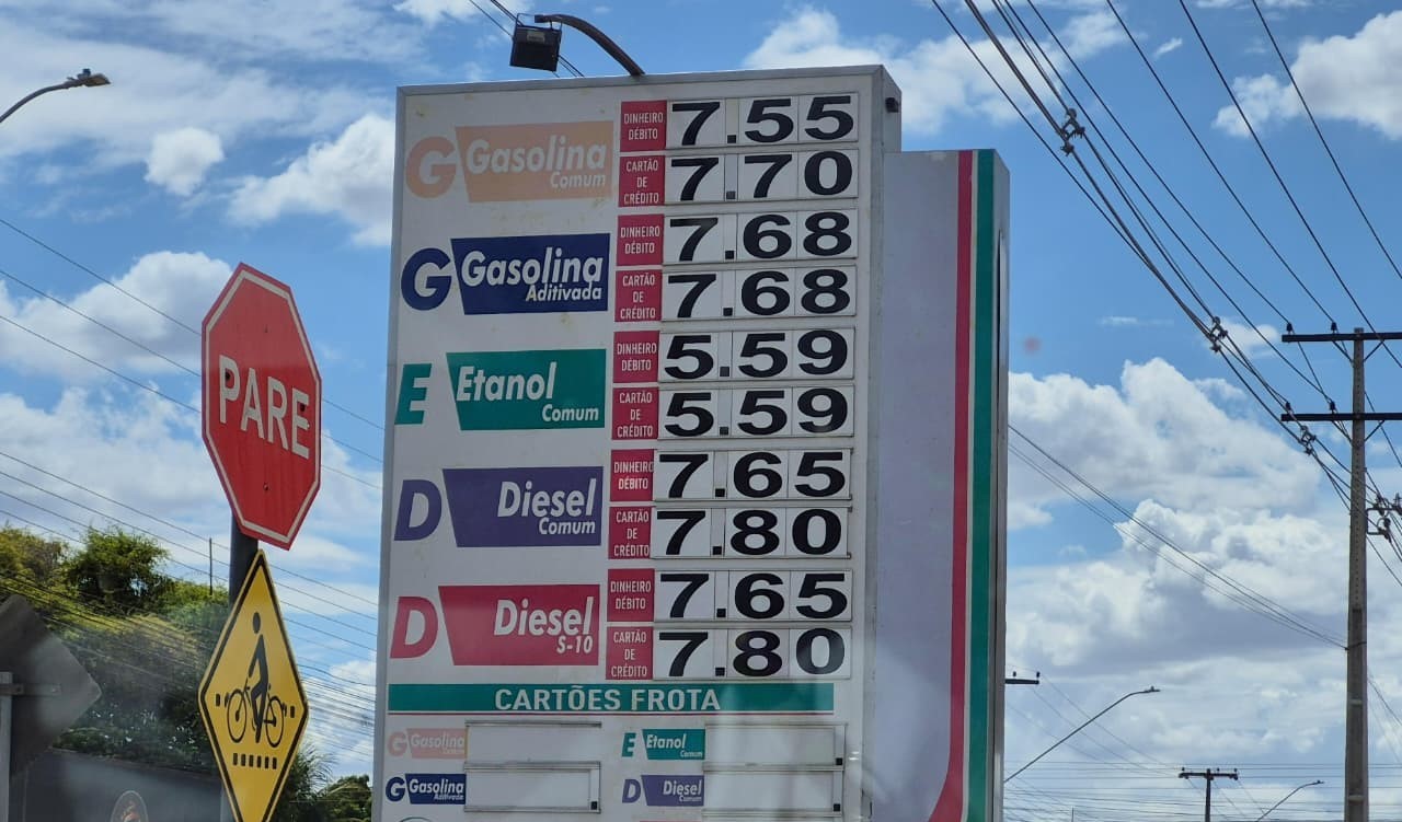 Preço da gasolina volta a subir e chega a R$ 7,55 em Boa Vista