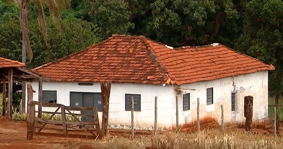 Chacina aconteceu em uma propriedade rural em Goiatuba, sul de Goiás. — Foto: Reprodução/TV Anhanguera