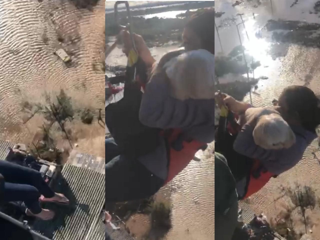 Mulher e cachorro são resgatados por helicóptero de MS em telhado de casa no RS; veja vídeo 