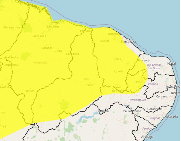 12 municípios do interior de Pernambuco são notificados pelo Inmet com risco de chuvas intensas com ‘perigo potencial’