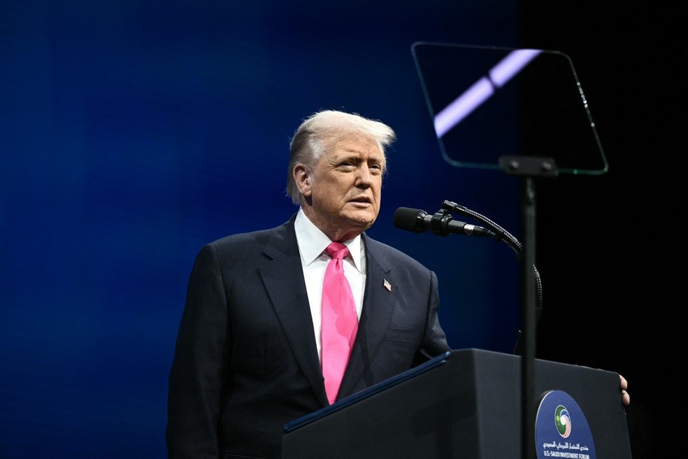 O presidente Donald Trump — Foto: Brendan Smialowski/AFP