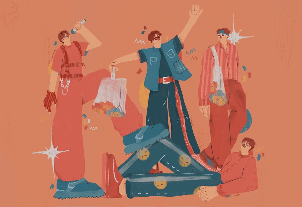 Cantor da banda de k-pop BTS compartilha arte feita por fã de