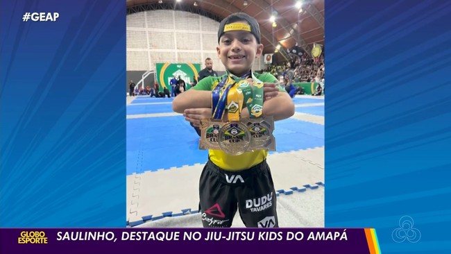 Garoto Saulinho, de apenas 7 anos, é destaque do jiu-jitsu do Amapá