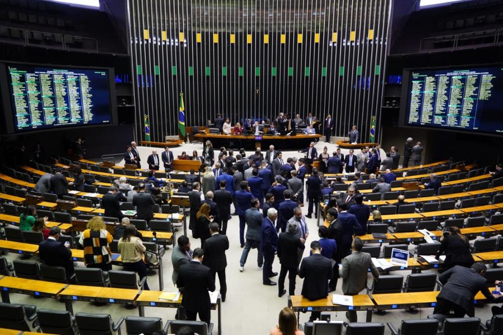 Plenário da Câmara dos Deputados durante sessão nesta terça-feira (23).  — Foto: Pablo Valadares/Câmara dos Deputados