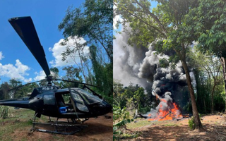 Operação destrói helicóptero usado em logística de garimpo e apreende cassiterita e combustível na Terra Yanomami, em RR
