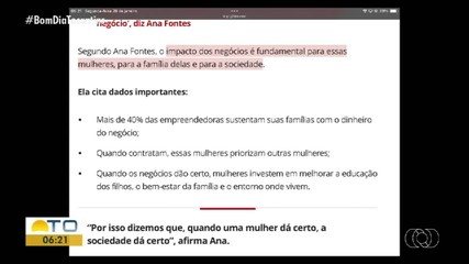 Telespectadores tiram dúvidas sobre empreendedorismo feminino