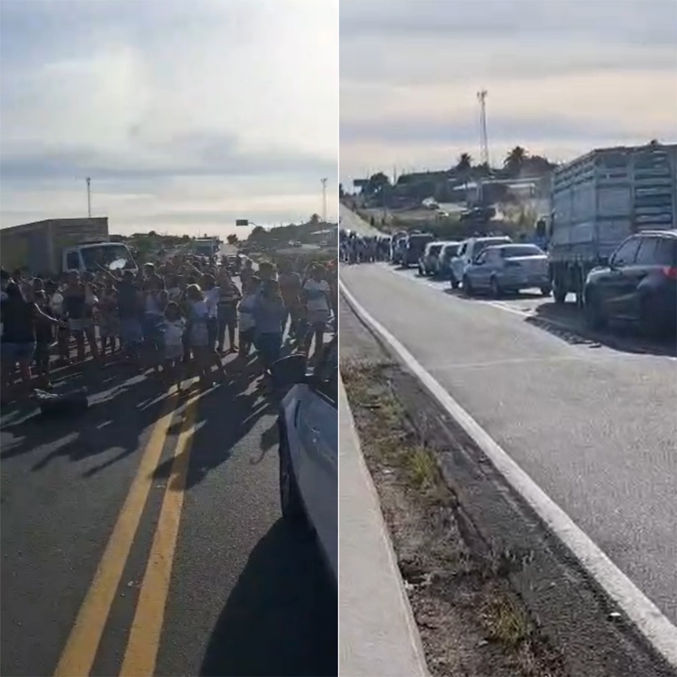 Protesto aconteceu na BR-304 na altura de Caiçara do Rio do Vento — Foto: Redes sociais